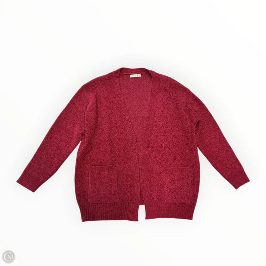 Sweater Cardigan By Zenana In Red, Size: Xl