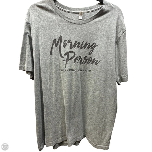 Top Short Sleeve Basic By Clothes Mentor In Grey, Size: 2x