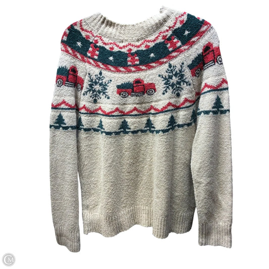 Sweater By Maurices In Green & Red, Size: S