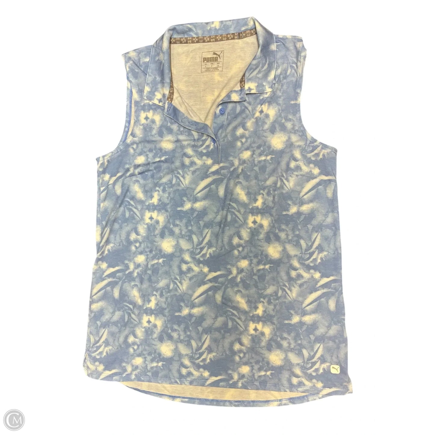Top Sleeveless Basic By Puma In Blue & White, Size: S