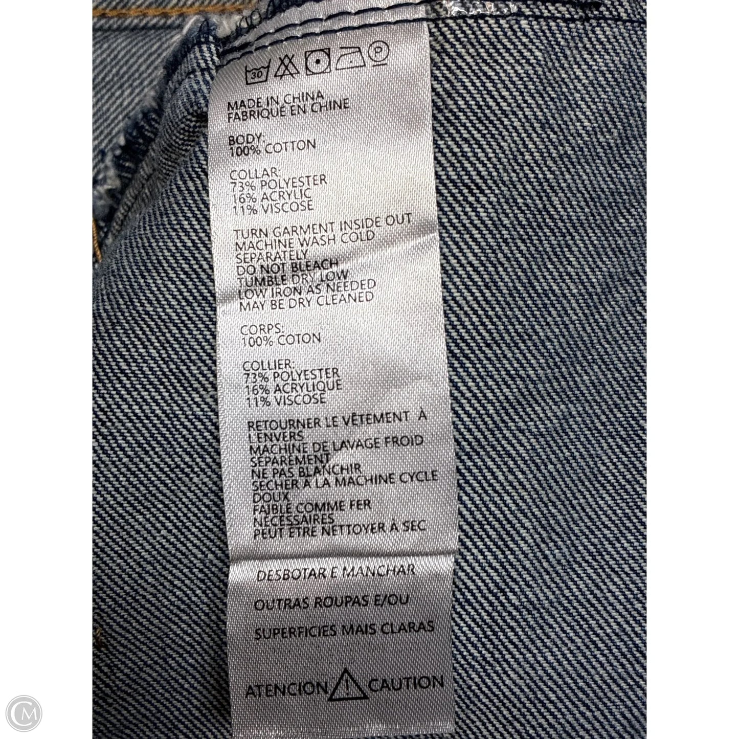 Jacket Denim By Clothes Mentor In Blue, Size: M