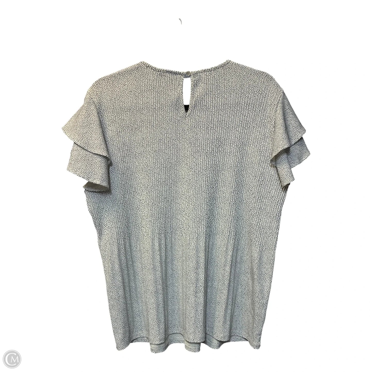 Blouse Short Sleeve By Adrianna Papell In Black & White, Size: M