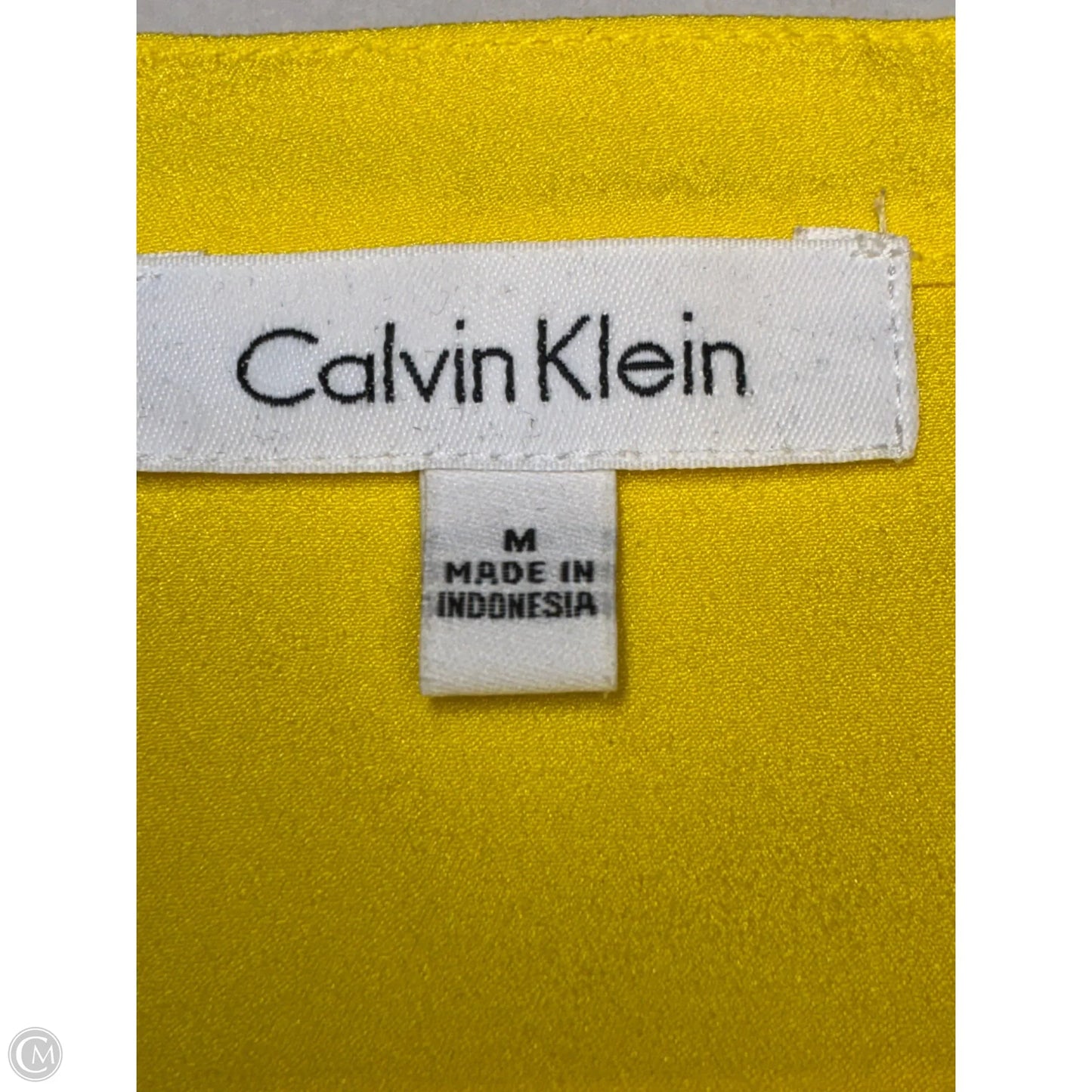 Blouse Sleeveless By Calvin Klein In Yellow, Size: M