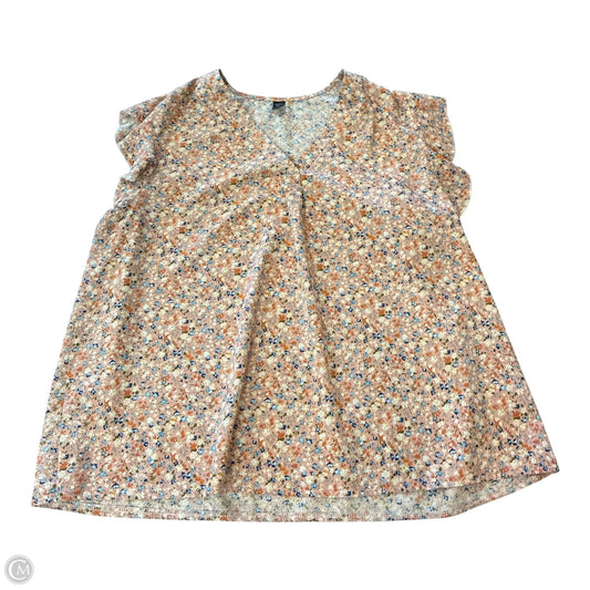Blouse Short Sleeve By Shein In Floral Print, Size: 3x