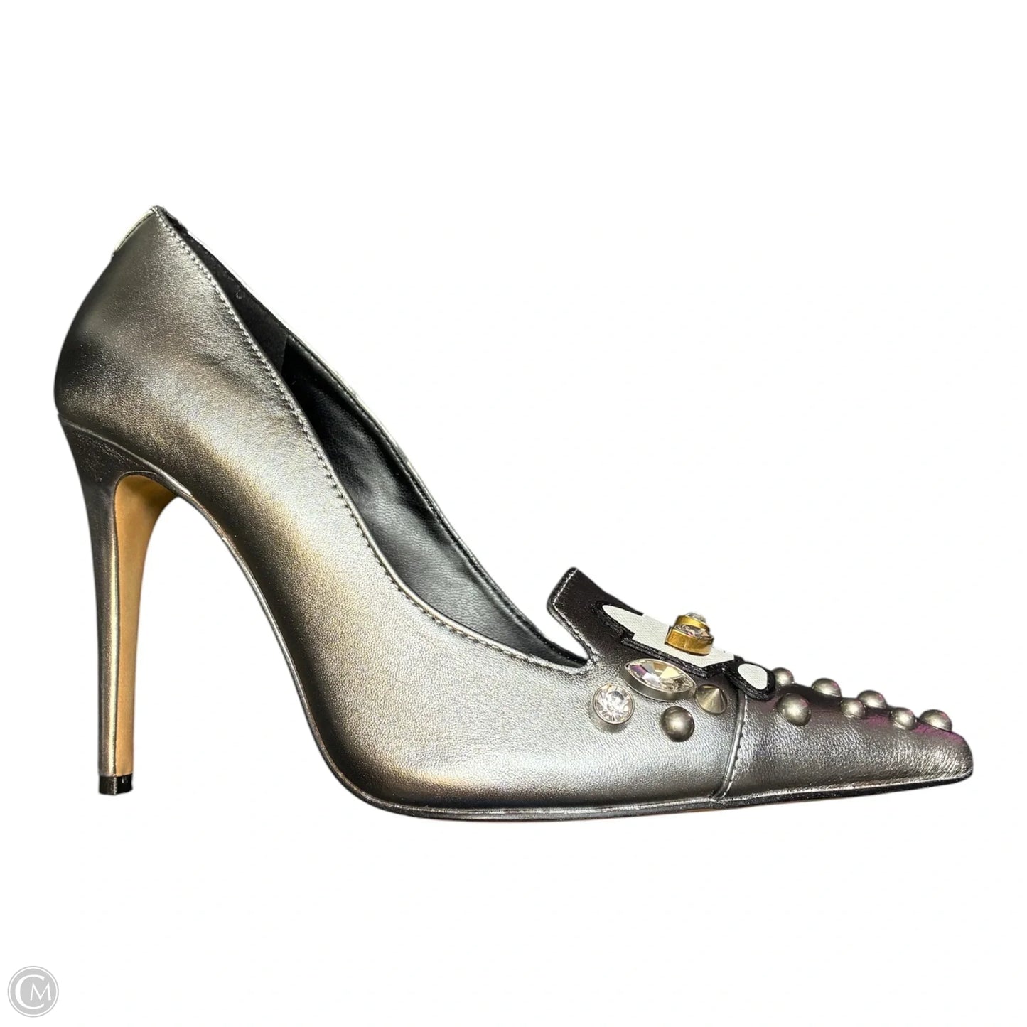 Shoes Designer By Karl Lagerfeld In Silver, Size: 6.5