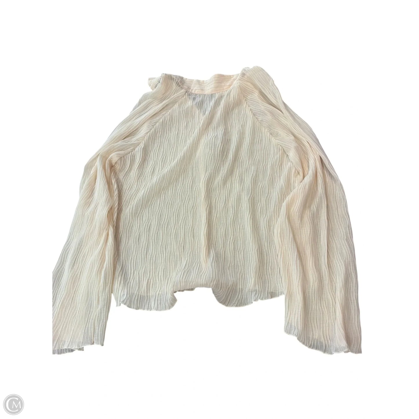 Top Long Sleeve By H&m In Cream, Size: S