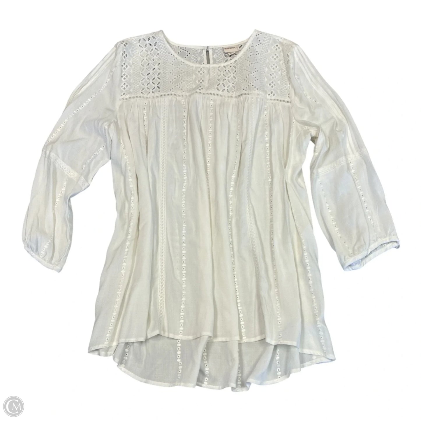 Top Long Sleeve By Merona In White, Size: Xxl