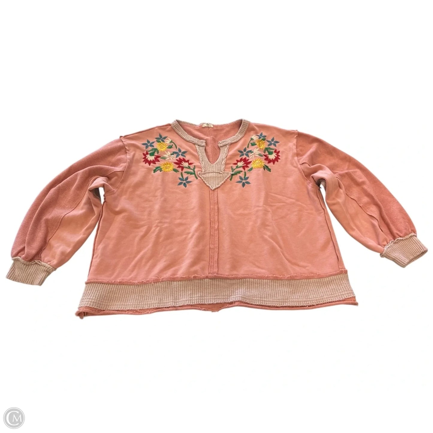 Sweatshirt Crewneck By Pol In Orange, Size: L