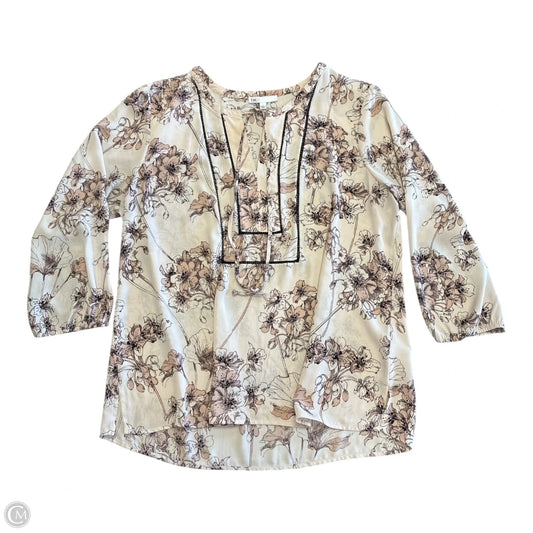 Blouse Long Sleeve By Dr2 In Floral Print, Size: L