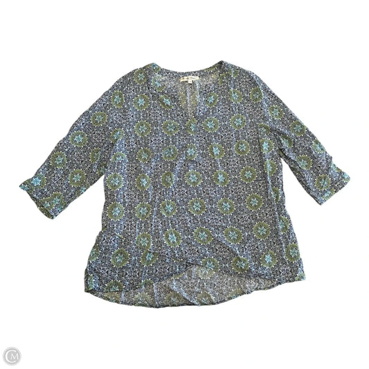 Top Long Sleeve By Marisa Christina In Blue & Green, Size: 1x