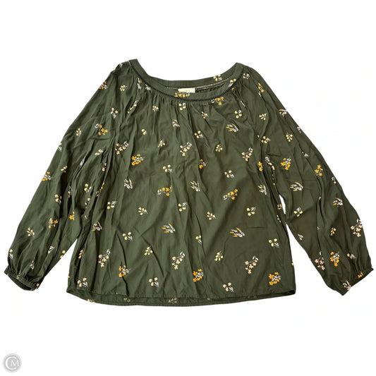Top Long Sleeve By Loft In Green, Size: Xl