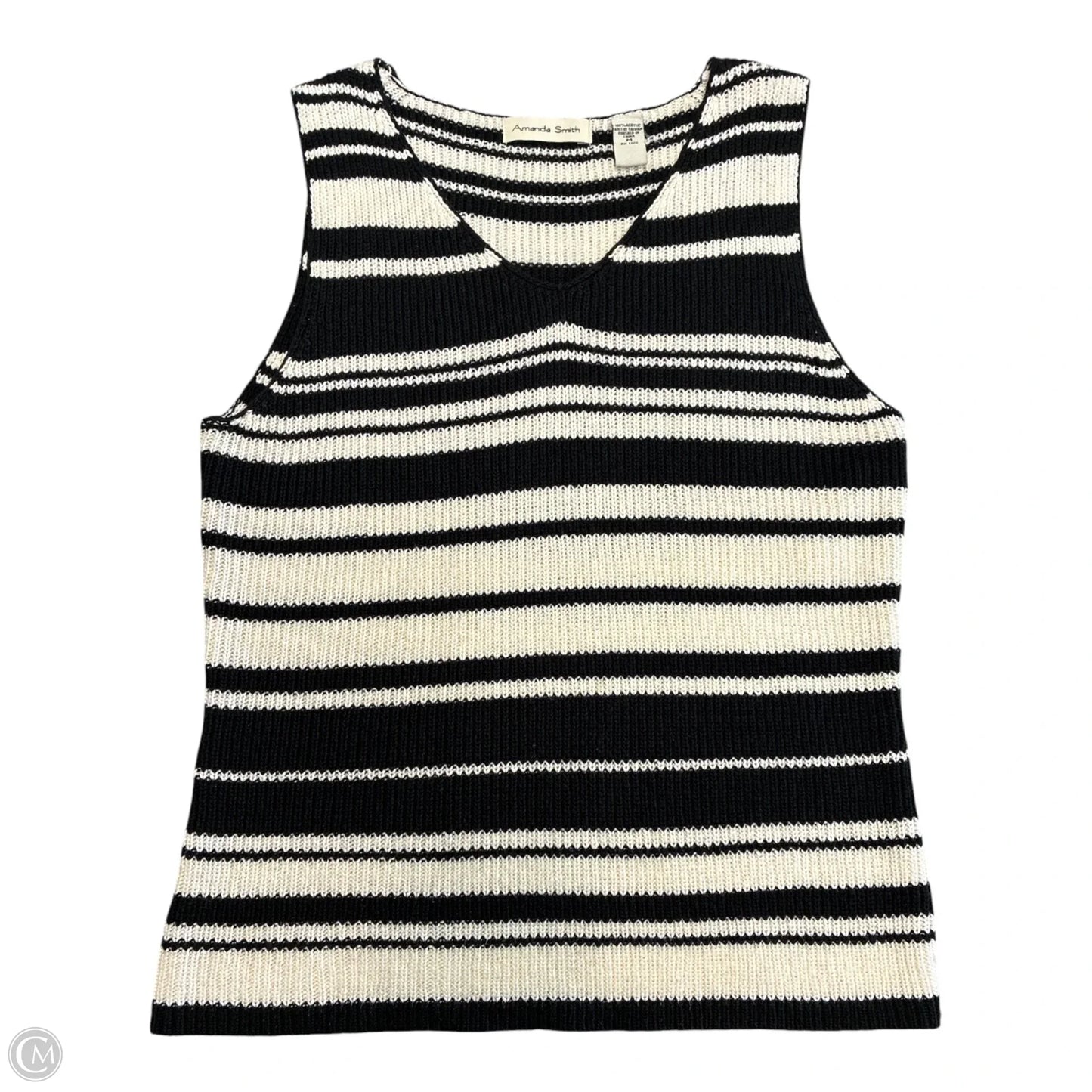 Top Sleeveless By Amanda Smith In Striped Pattern, Size: M