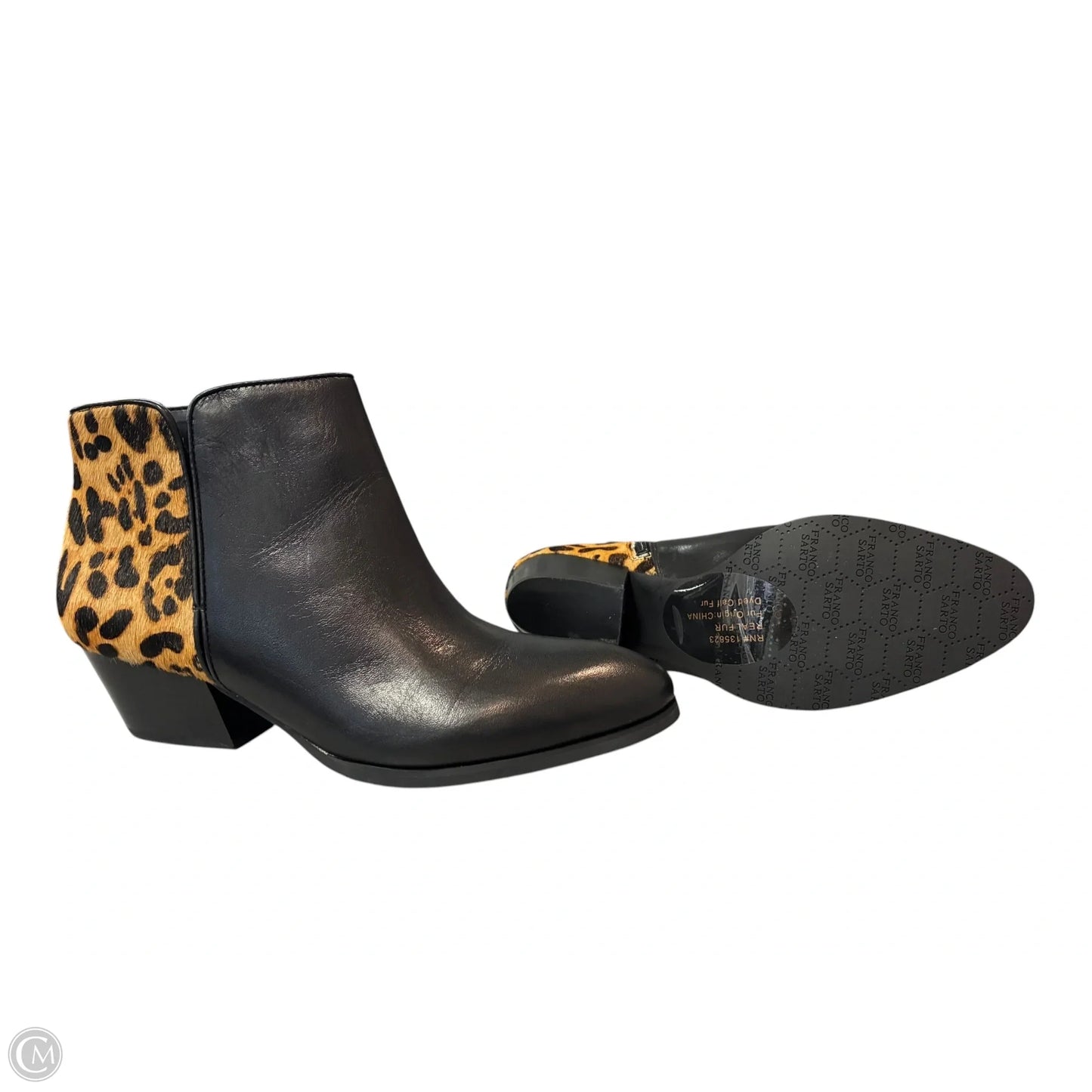 Boots Ankle Heels By Franco Sarto In Animal Print, Size: 8