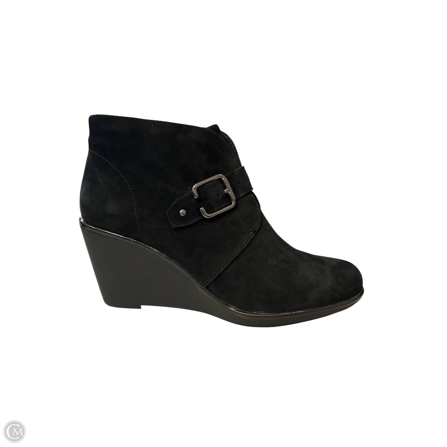 Shoes Heels Wedge By Clarks In Black, Size: 8