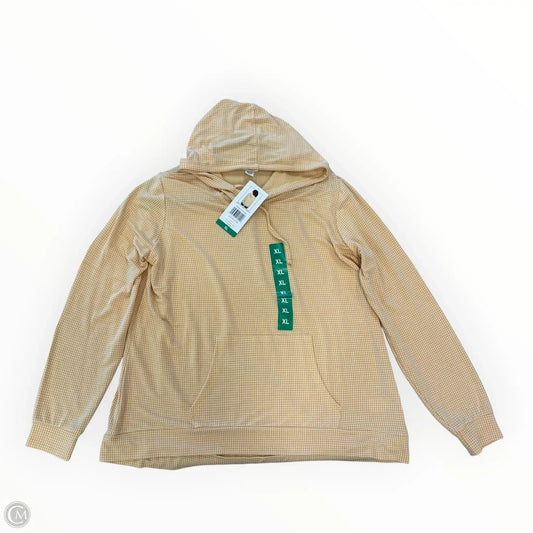 Top Long Sleeve By Weatherproof In White & Yellow, Size: Xl
