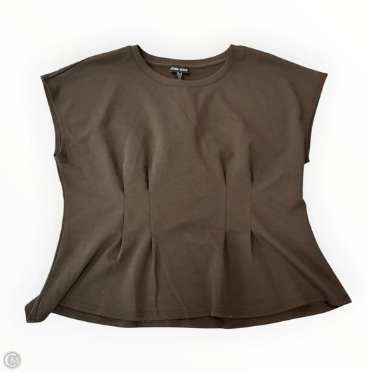 Top Short Sleeve By Modern Works In Brown, Size: Xl
