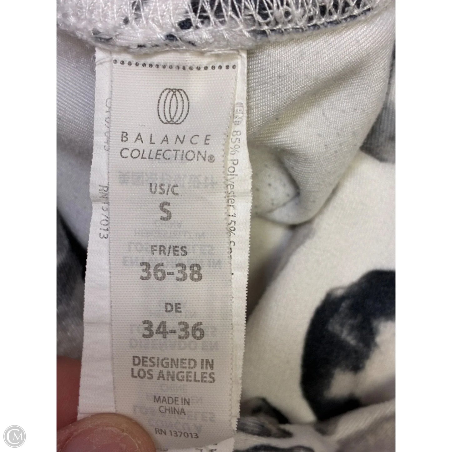 Athletic Leggings By Balance Collection In Black & White, Size: S
