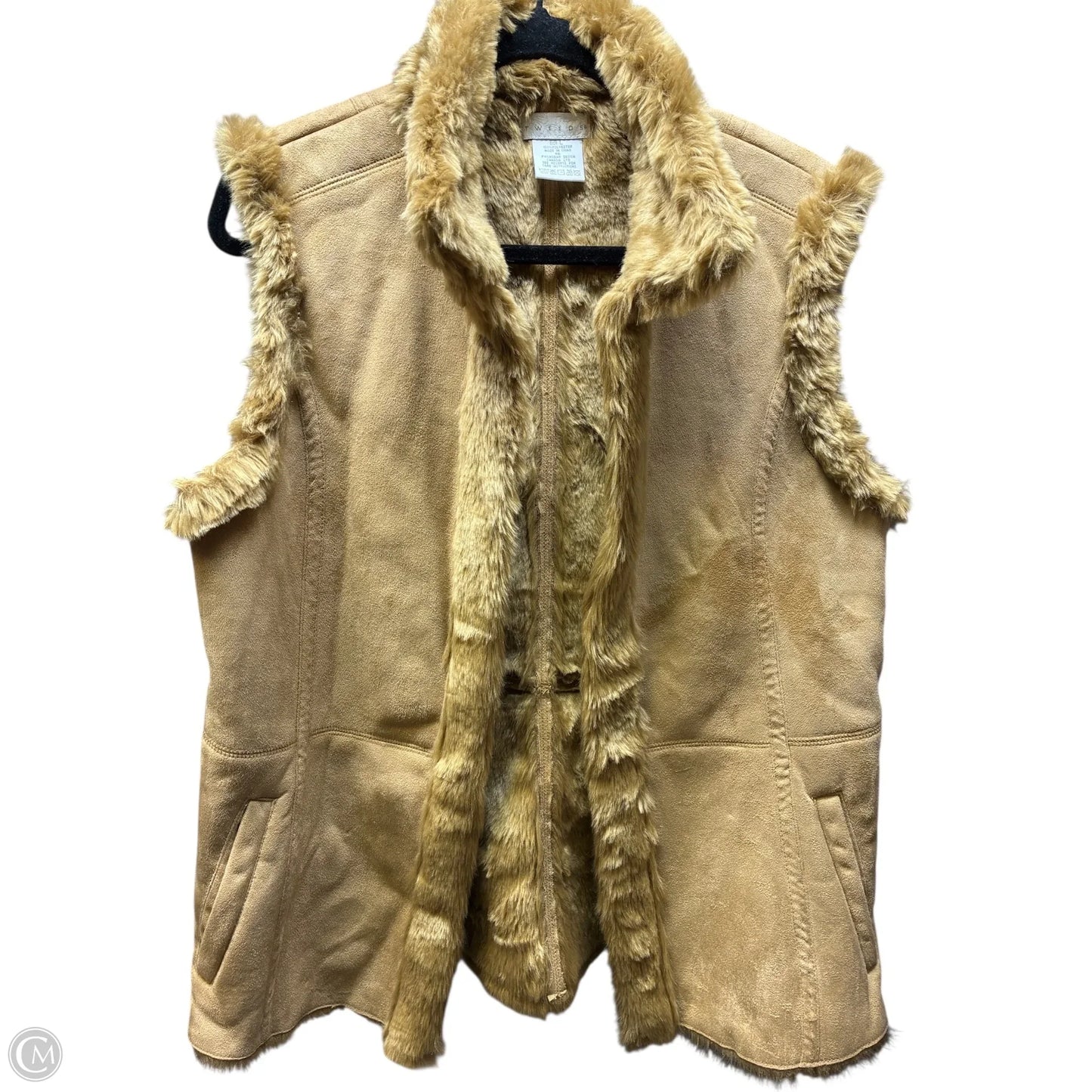 Vest Faux Fur & Sherpa By Tweeds In Brown, Size: L