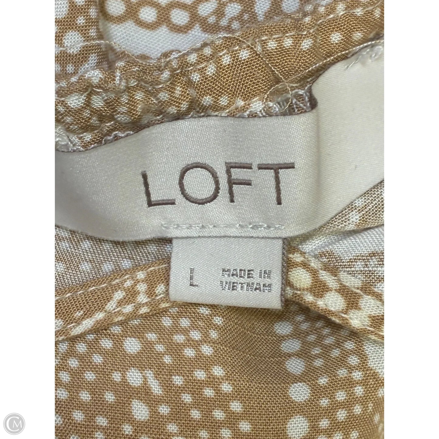 Jumpsuit By Loft In Brown & White, Size: L