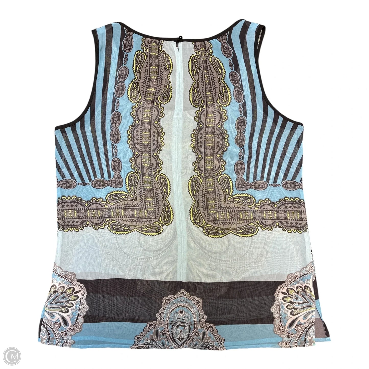 Top Sleeveless By Ana In Blue & Green, Size: Sp