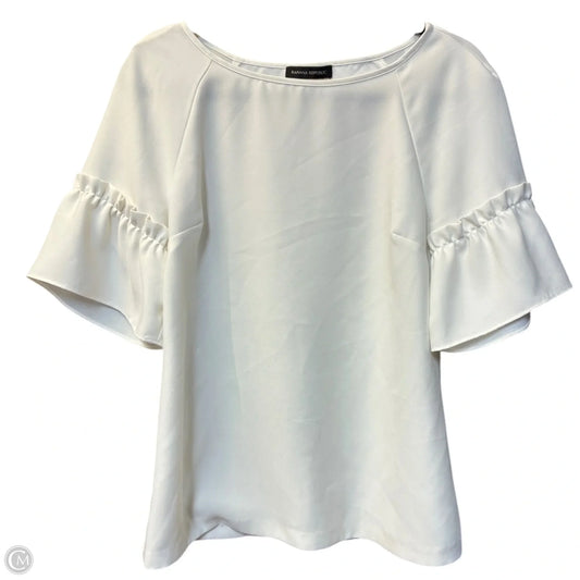 Blouse Short Sleeve By Banana Republic In White, Size: M