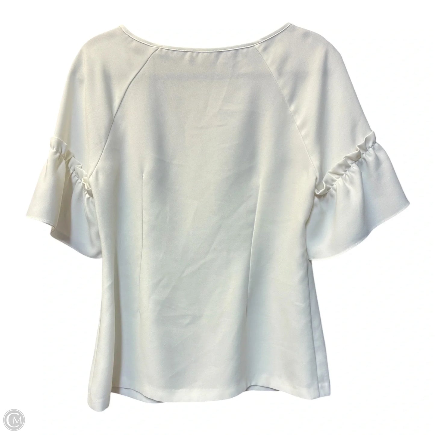 Blouse Short Sleeve By Banana Republic In White, Size: M