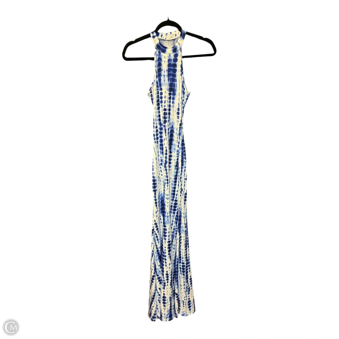 Dress Casual Maxi By Cmf In Blue & White, Size: S