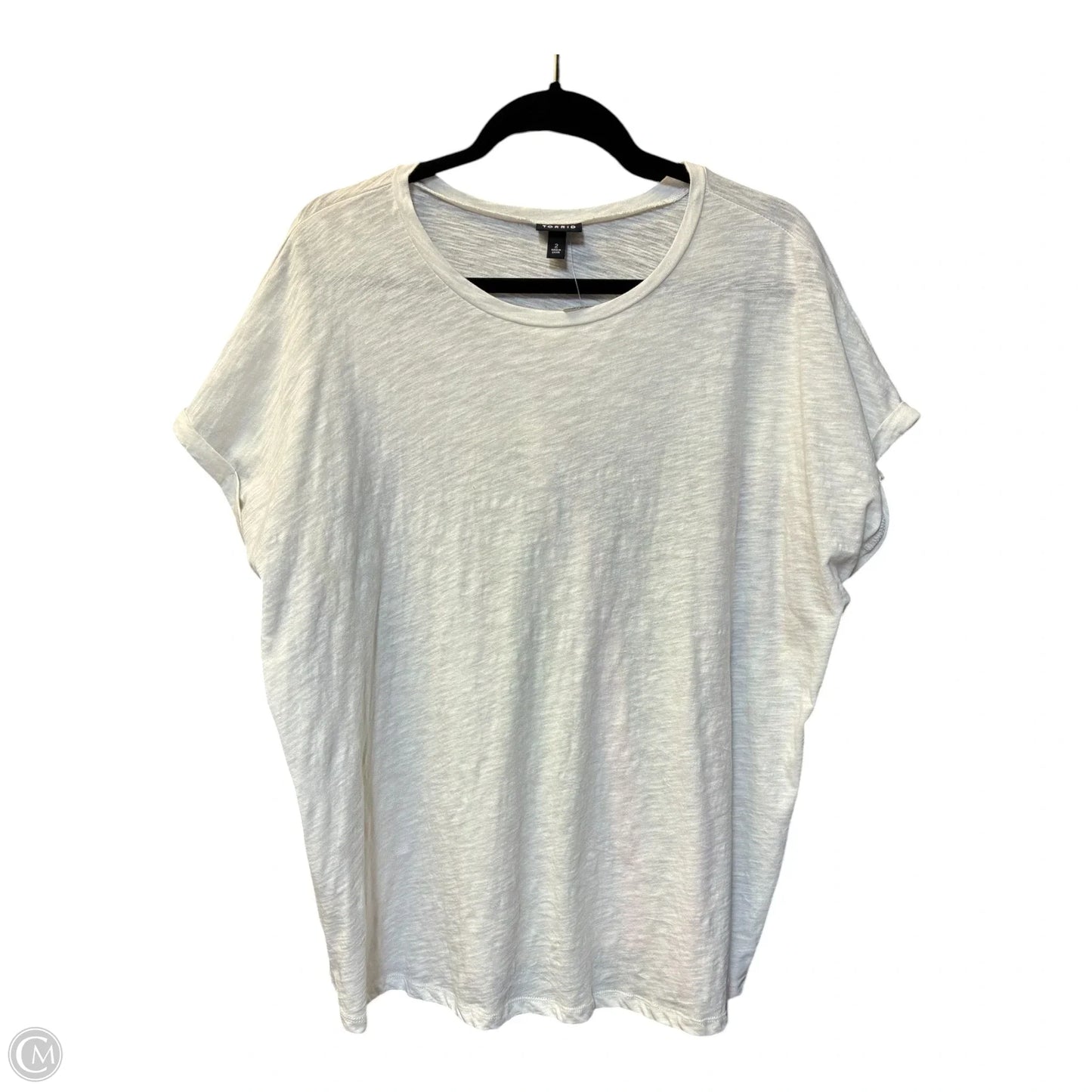 Top Short Sleeve By Torrid In White, Size: L