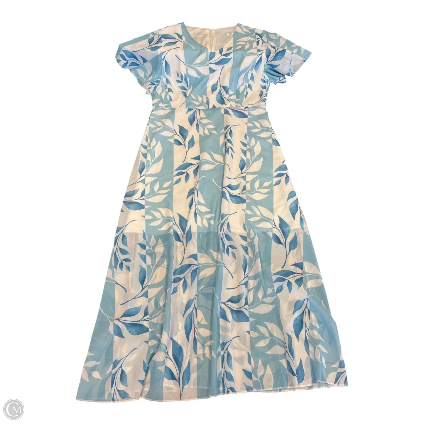 Dress Casual Maxi By Cmf In Blue & White, Size: Xl