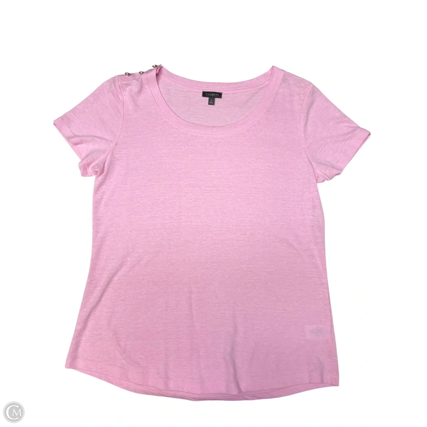 Top Short Sleeve Basic By Talbots In Pink, Size: S