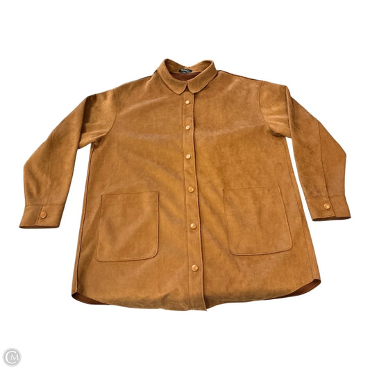 Jacket Shirt By Well Worn In Brown, Size: L