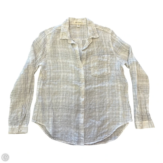 Top Long Sleeve By Cloth & Stone In Black & White, Size: M