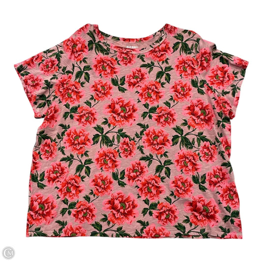 Top Short Sleeve By Old Navy In Floral Print, Size: Xxl