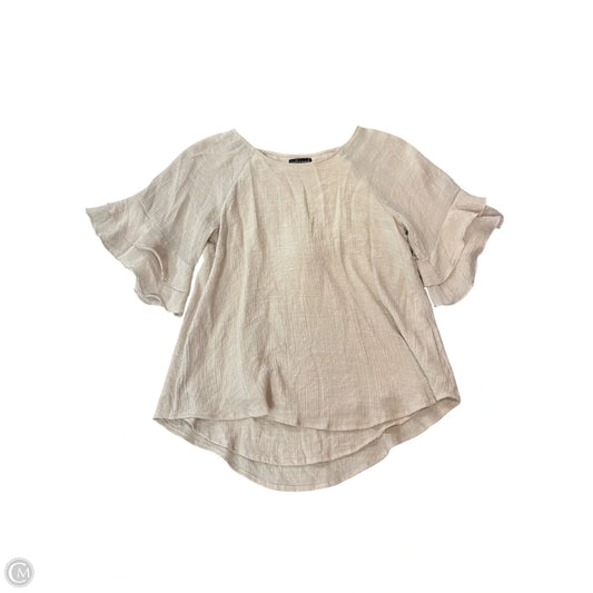 Top 3/4 Sleeve Basic By Cmf In Beige, Size: M