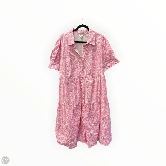 Dress Casual Midi By Crown And Ivy In Pink, Size: 2x