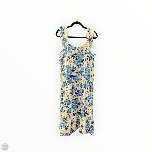 Dress Casual Midi By Tribal In Blue & White, Size: L