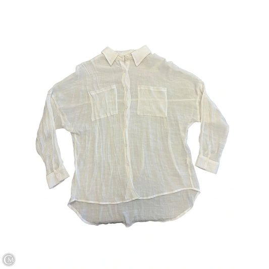 Top Long Sleeve By Clothes Mentor In White, Size: L