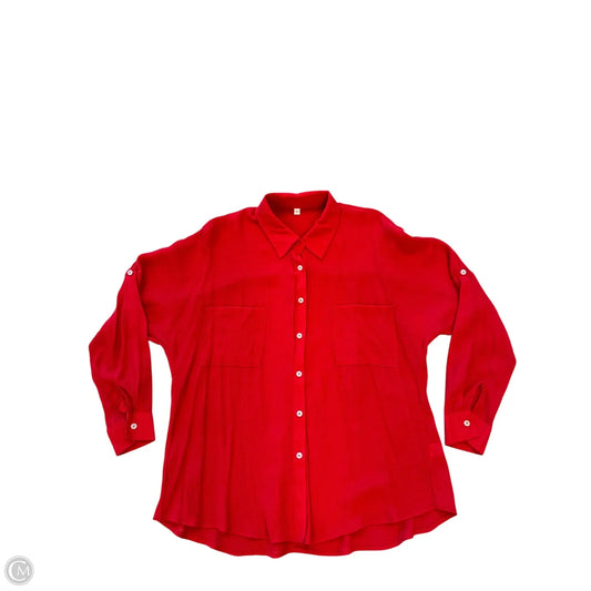Top Long Sleeve By Clothes Mentor In Red, Size: L