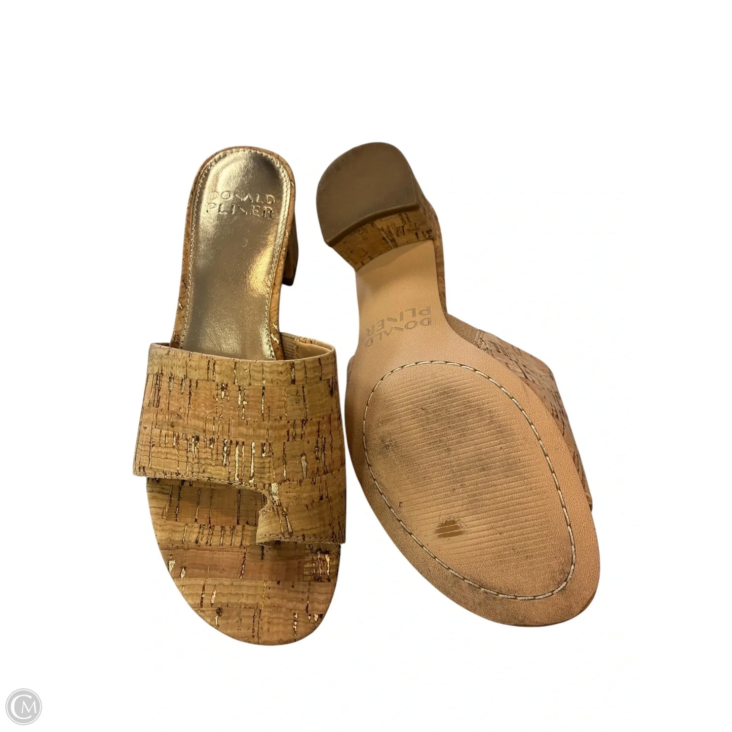 Sandals Heels Block By Donald Pliner In Tan, Size: 6