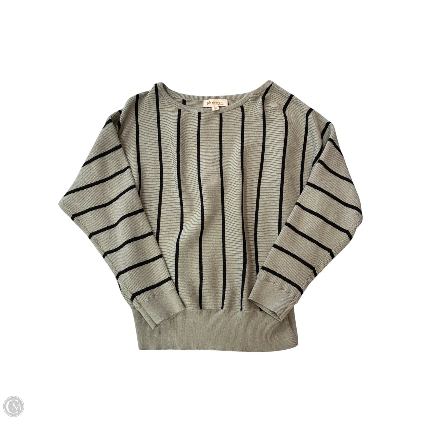 Sweater By Philosophy In Black & Green, Size: L