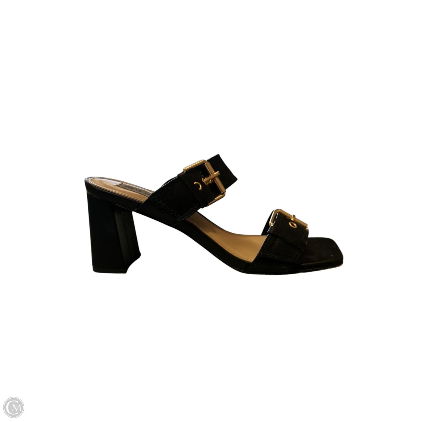 Sandals Heels Block By Steve Madden In Black, Size: 7.5