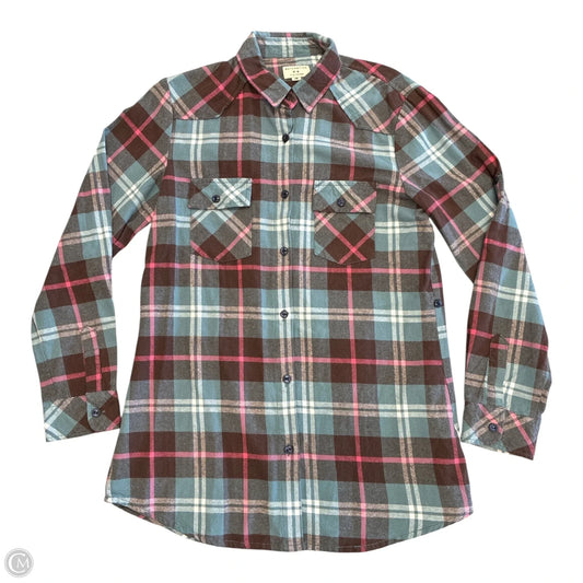 Top Long Sleeve By Clothes Mentor In Plaid Pattern, Size: M