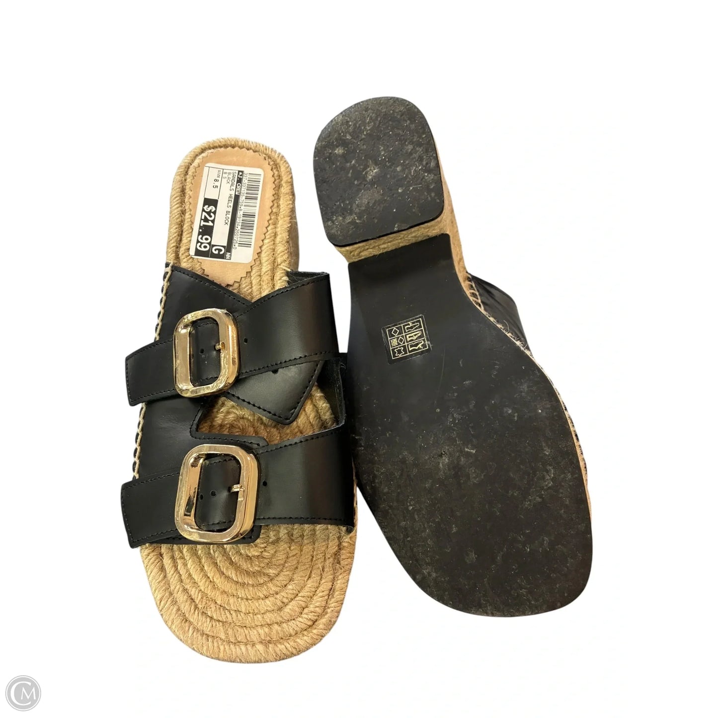Sandals Heels Block By J. Crew In Black, Size: 8.5