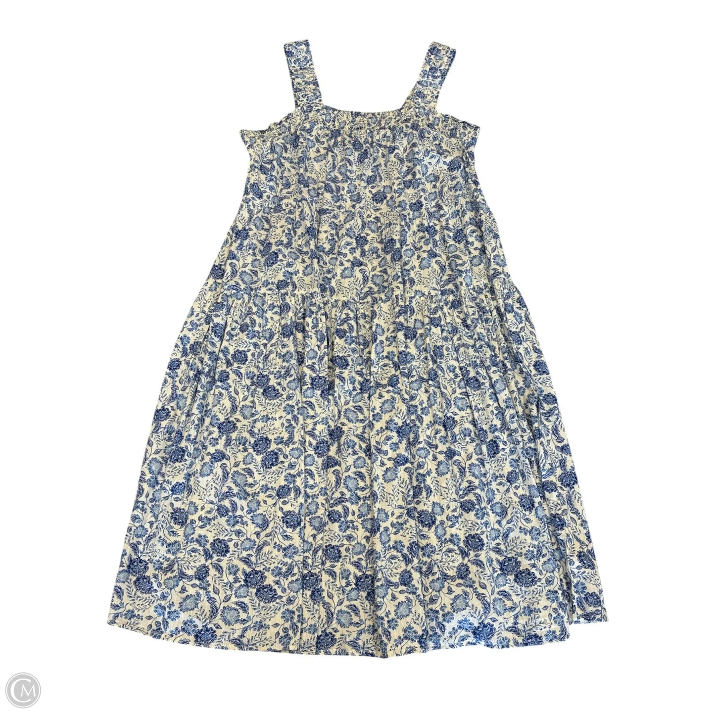 Dress Casual Midi By Old Navy In Blue & White, Size: L