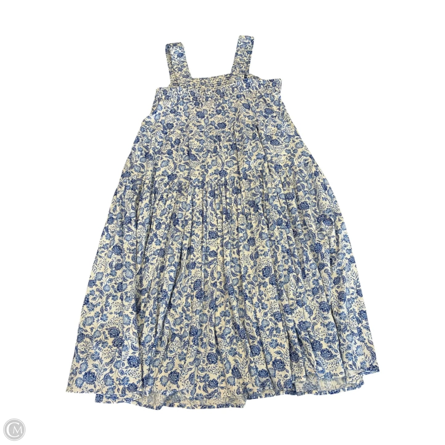 Dress Casual Midi By Old Navy In Blue & White, Size: L