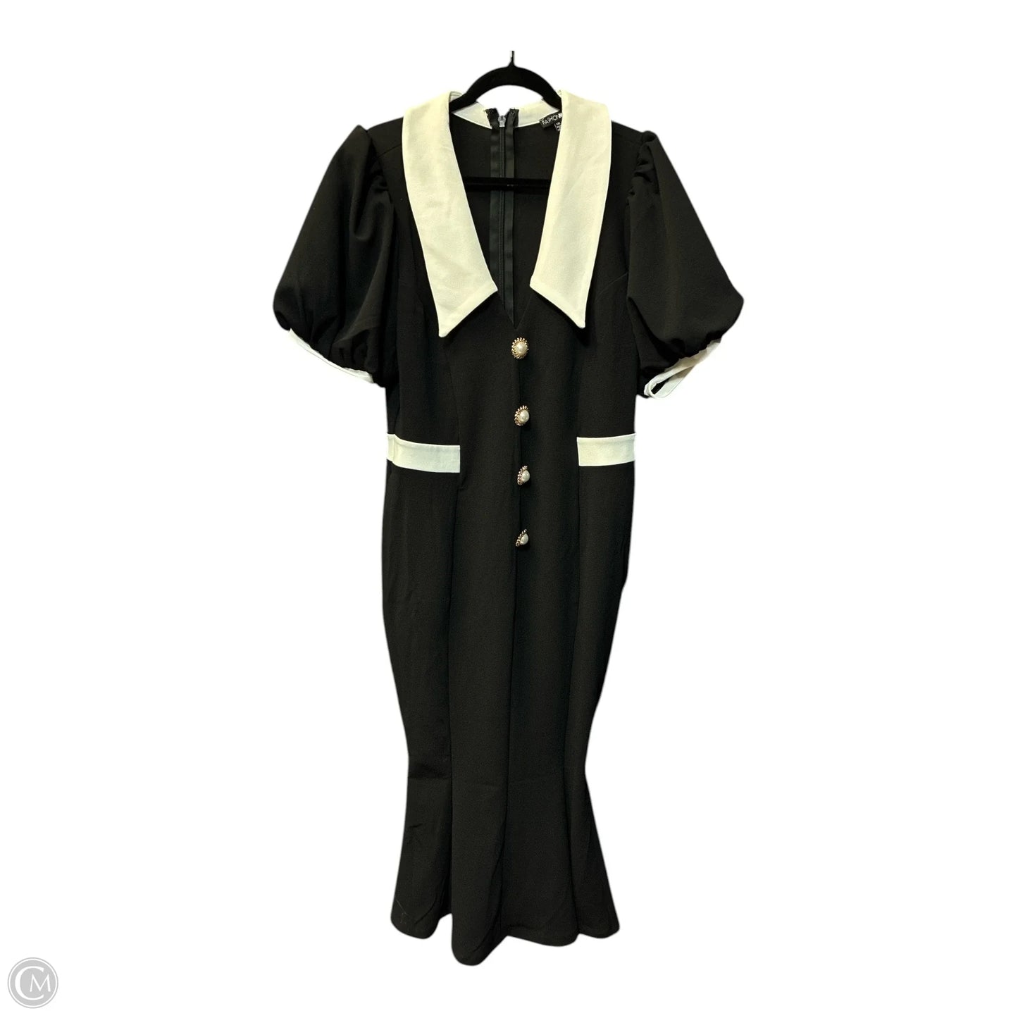 Dress Party Long By Fashion Nova In Black & White, Size: 1x