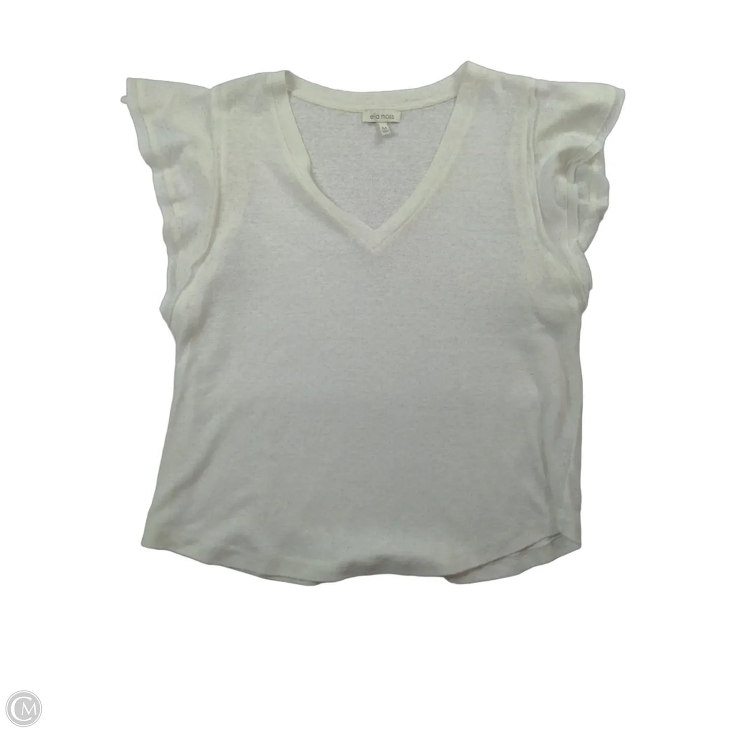 Top Short Sleeve By Ella Moss In White, Size: M