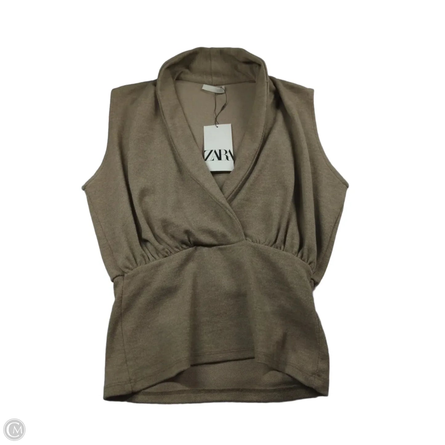 Top Sleeveless By Zara In Brown, Size: M