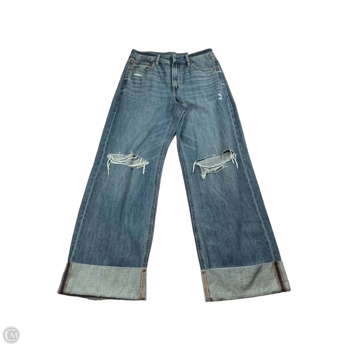 Jeans Wide Leg By American Eagle In Blue, Size: 8