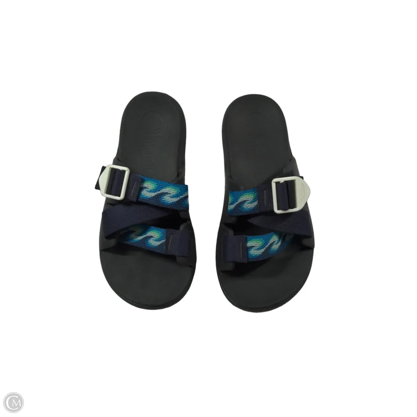 Sandals Flats By Chacos In Black & Blue, Size: 6